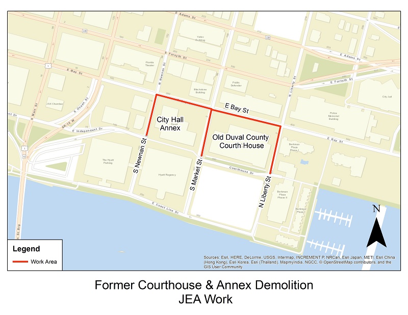 Former Courthouse & Annex Demolition - JEA Work Area